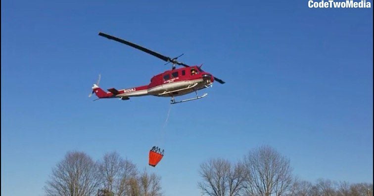 Helicopter helps fight fire at Worthington State Forest